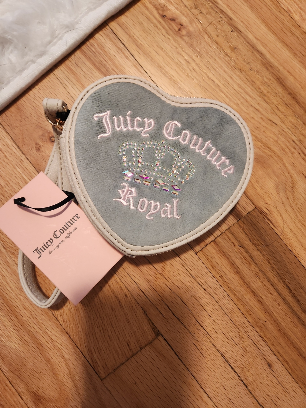 NWT Juicy Couture Heart Wallet - Light Blue & White